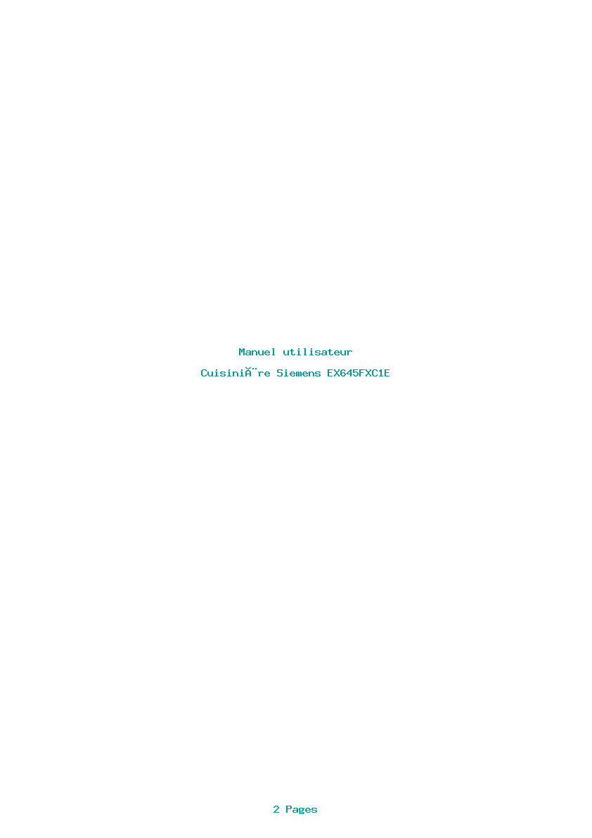 Page 1 de la notice Manuel utilisateur Siemens EX645FXC1E