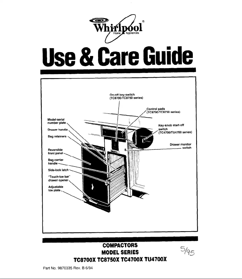 Página 1 del manual Manual de usuario Whirlpool TC8700X