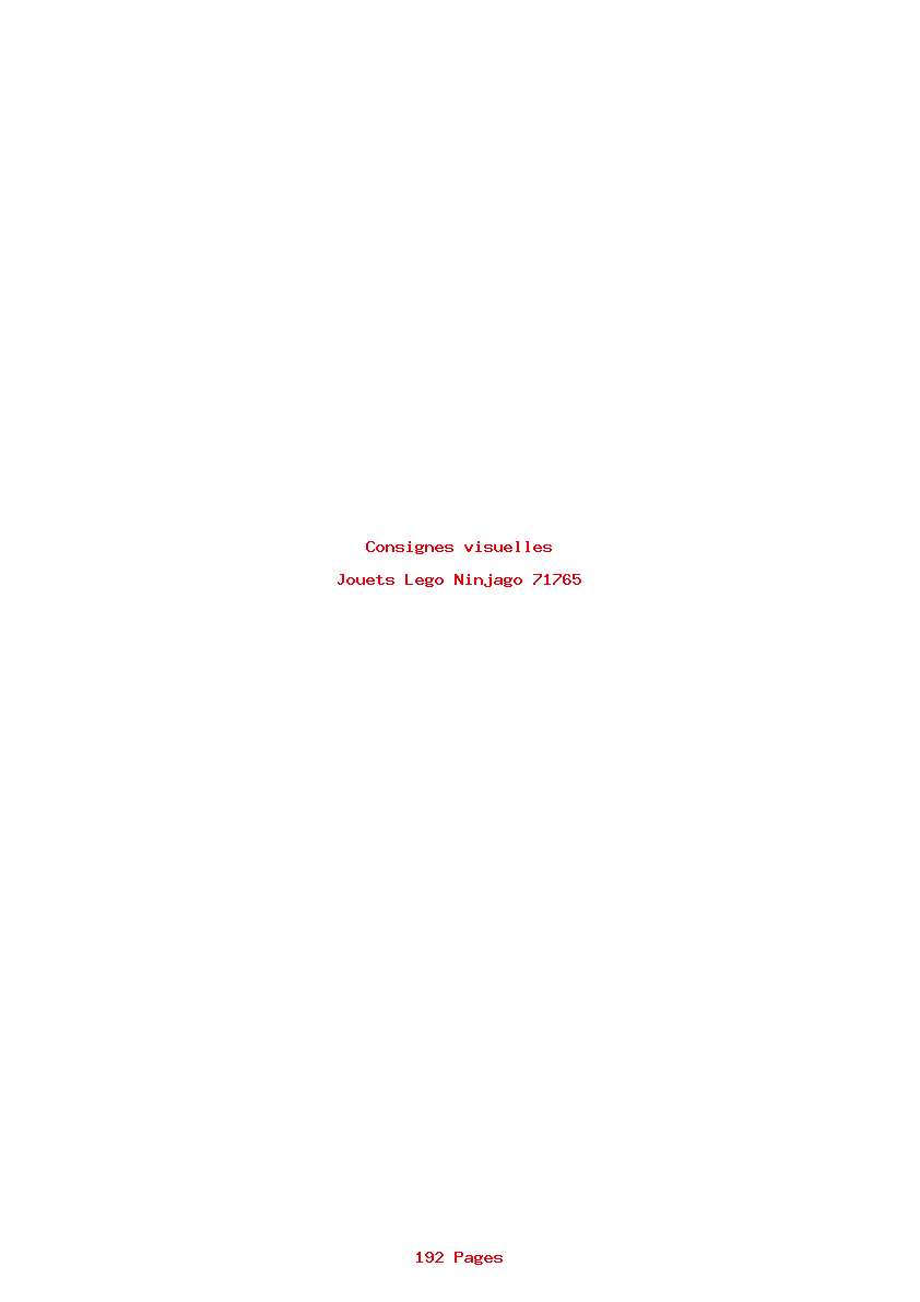 Page 1 de la notice Consignes visuelles Lego Ninjago 71765