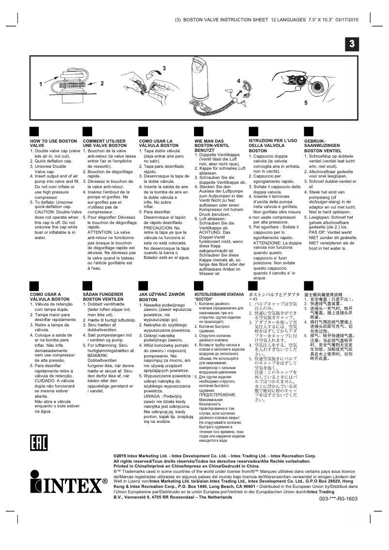 Page 1 de la notice Manuel utilisateur Intex 58292EP