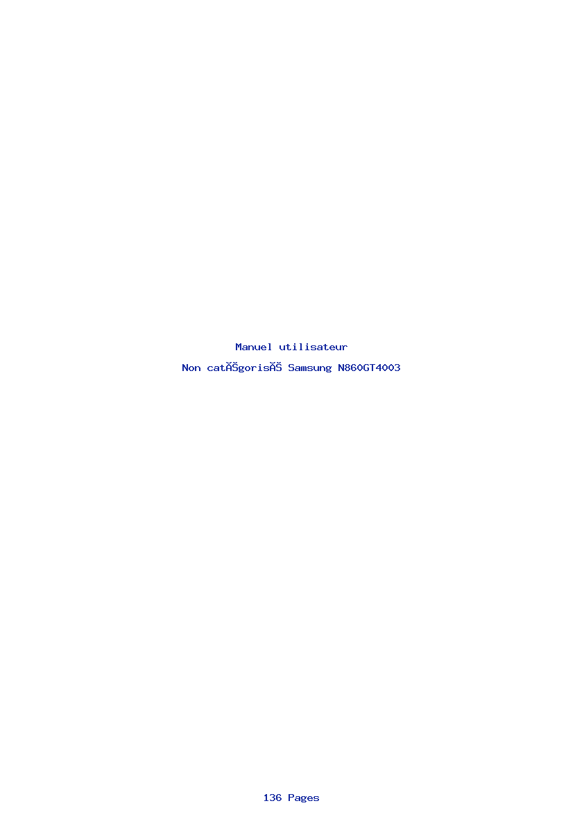 Page 1 de la notice Manuel utilisateur Samsung N860GT4003