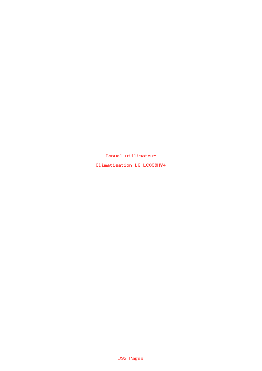 Page 1 de la notice Manuel utilisateur LG LC098HV4