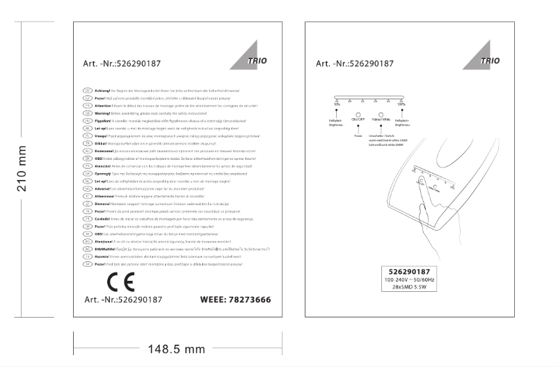Page 1 de la notice Manuel utilisateur Trio Lighting Loris