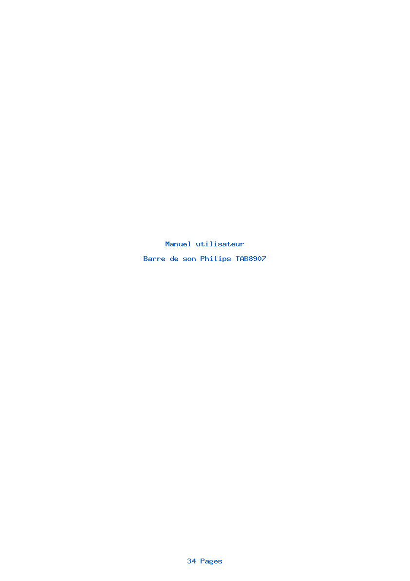 Page 1 de la notice Manuel utilisateur Philips TAB8907