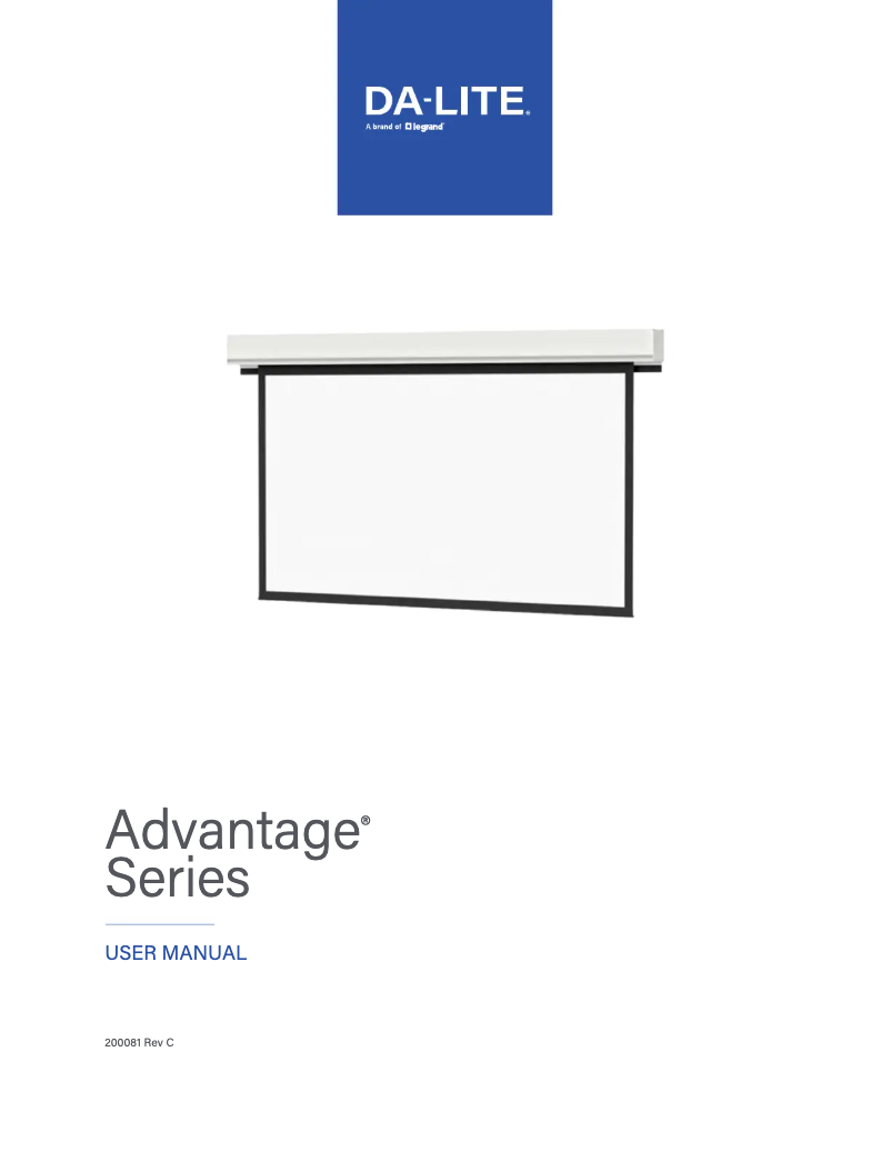 Page 1 de la notice Manuel utilisateur Da-Lite Tensioned Advantage