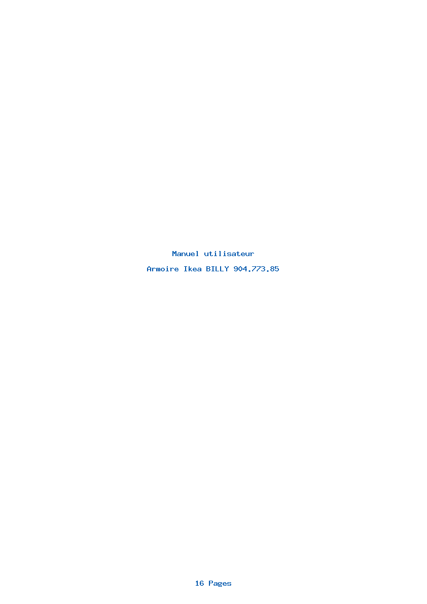 Page 1 de la notice Manuel utilisateur Ikea BILLY 904.773.85