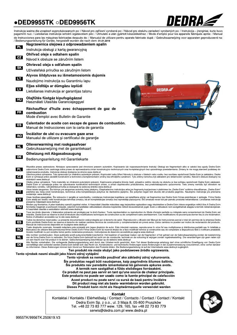 Page 1 de la notice Manuel utilisateur DEDRA DED9955TK