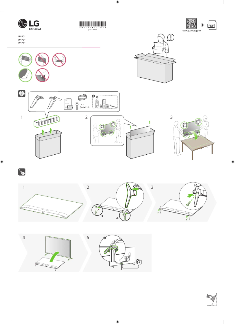 Page 1 de la notice Manuel utilisateur LG 43UN73903LE