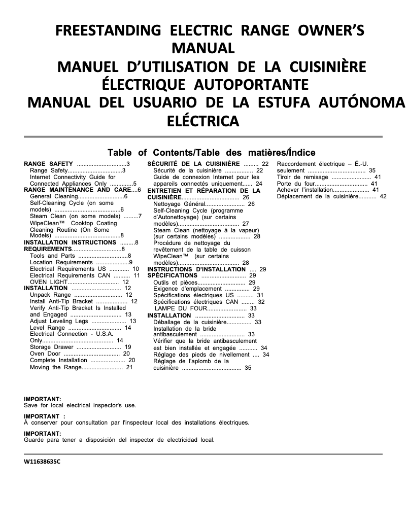 Página 1 del manual Manual de usuario Whirlpool YWFES7530RB