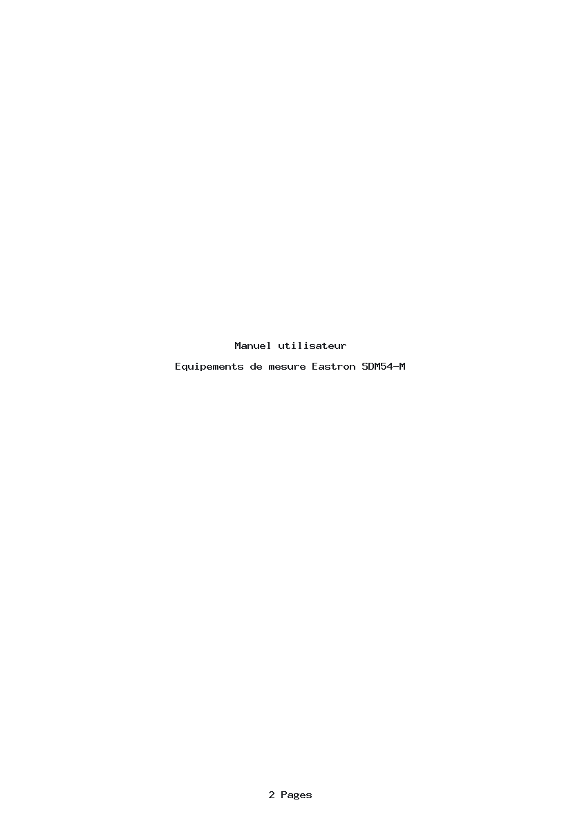 Page 1 de la notice Manuel utilisateur Eastron SDM54-M