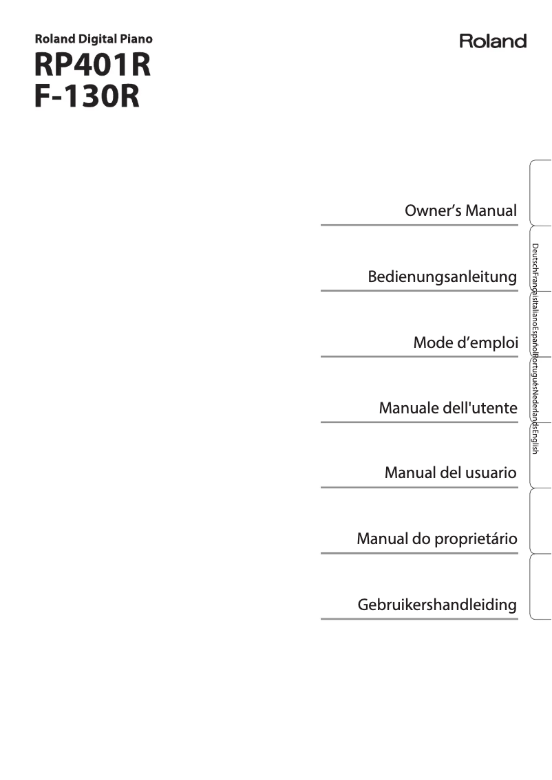 Page 1 de la notice Manuel utilisateur Roland RP401R
