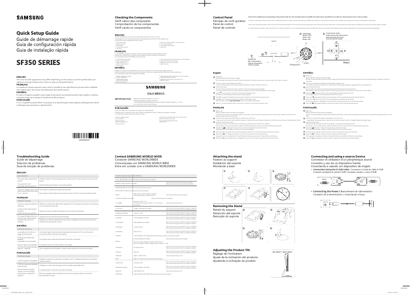 Page 1 de la notice Manuel utilisateur Samsung LS19F350HNLXZX