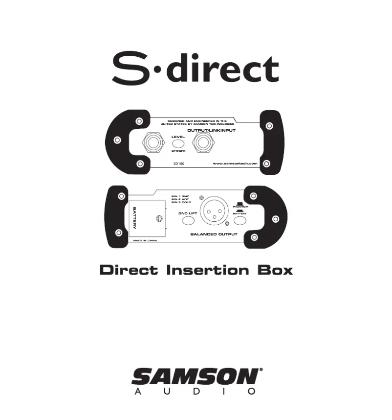 Page 1 of the manual User Manual Samson S-direct Direct Box
