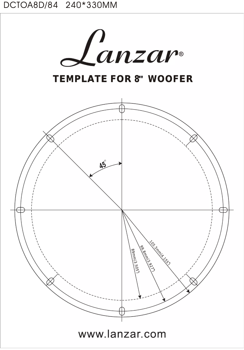 Page 1 de la notice Manuel utilisateur Lanzar DCTOA84