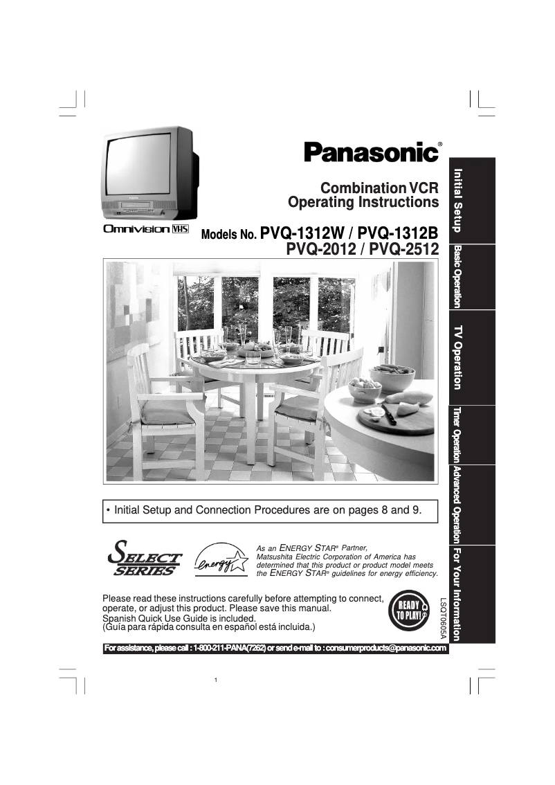 Page 1 de la notice Manuel utilisateur Panasonic PV-Q1312