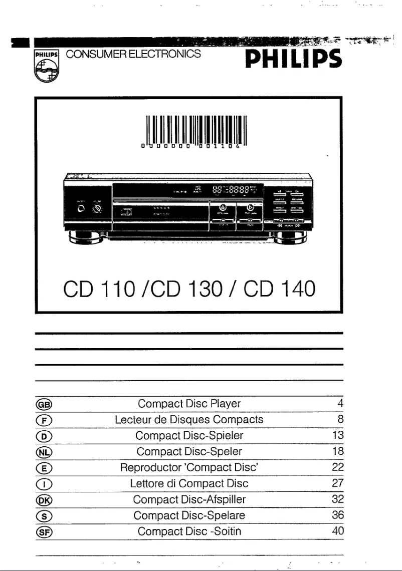 Page 1 of the manual User Manual Philips CD110