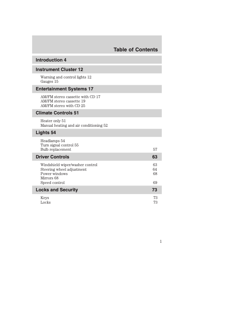 Page 1 de la notice Manuel utilisateur Ford E-350 (2003)