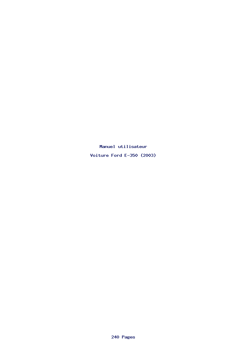 Page 1 de la notice Manuel utilisateur Ford E-350 (2003)