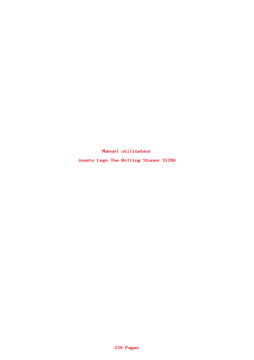 Page 1 de la notice Manuel utilisateur Lego The Rolling Stones 31206