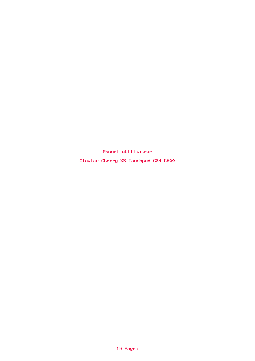 Page 1 de la notice Manuel utilisateur Cherry XS Touchpad G84-5500