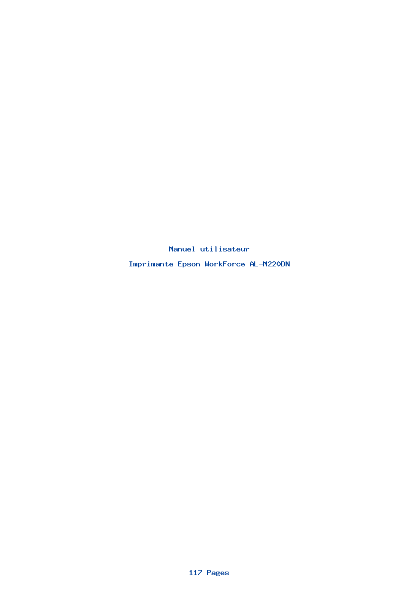 Page 1 de la notice Manuel utilisateur Epson WorkForce AL-M220DN