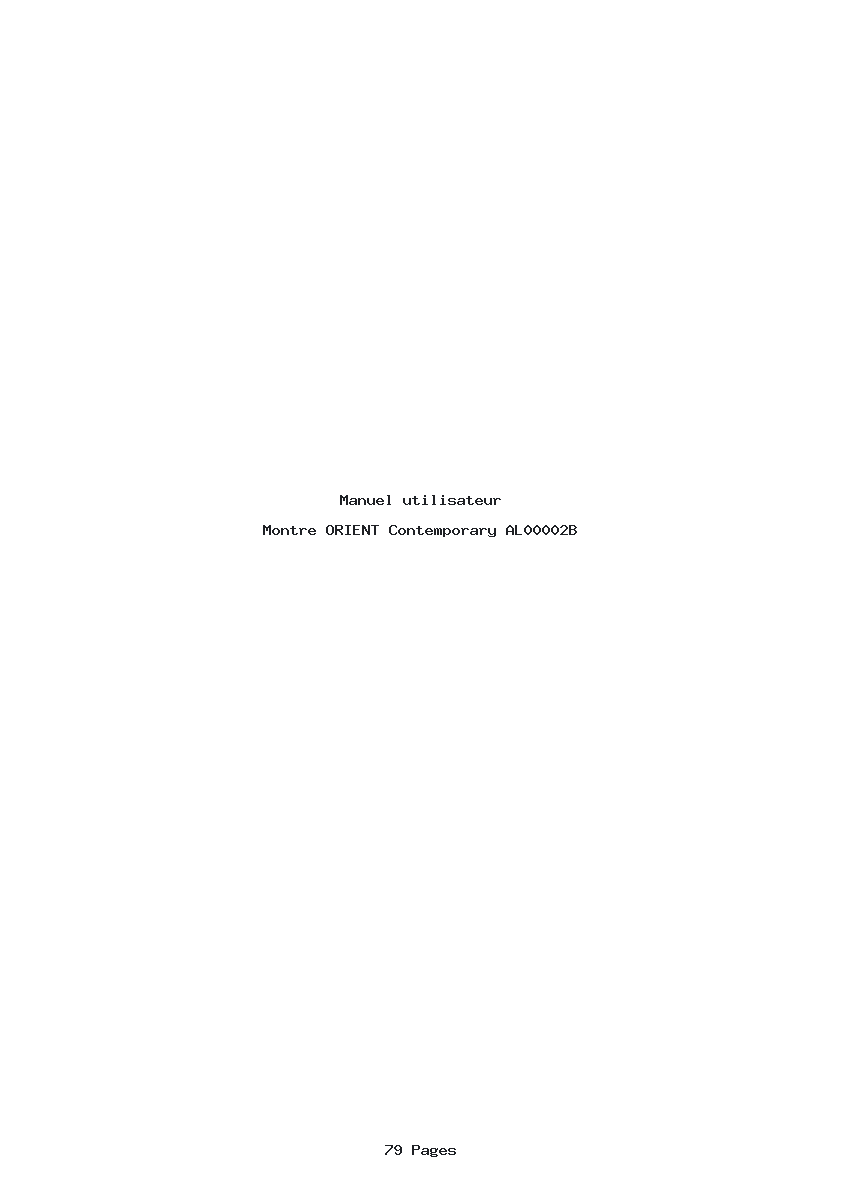 Page 1 de la notice Manuel utilisateur ORIENT Contemporary AL00002B