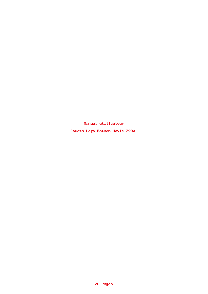 Page 1 de la notice Manuel utilisateur Lego Batman Movie 70901