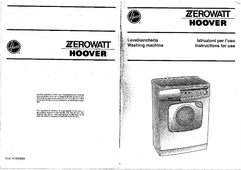 Page 1 de la notice Manuel utilisateur Zerowatt-Hoover HM 856 E