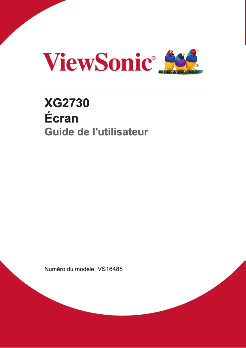 Página 1 del manual Manual de usuario Viewsonic XG2730