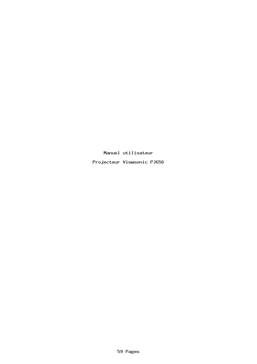 Page 1 de la notice Manuel utilisateur Viewsonic PJ656