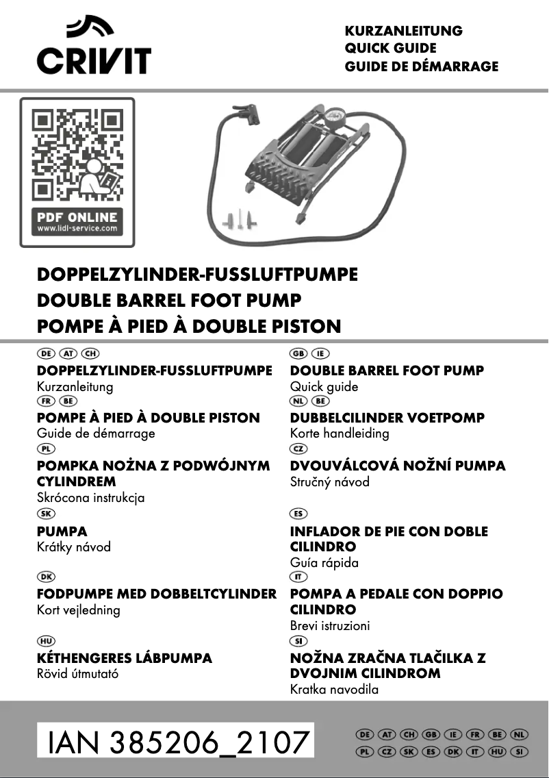 Page 1 de la notice Manuel utilisateur Crivit IAN 385206