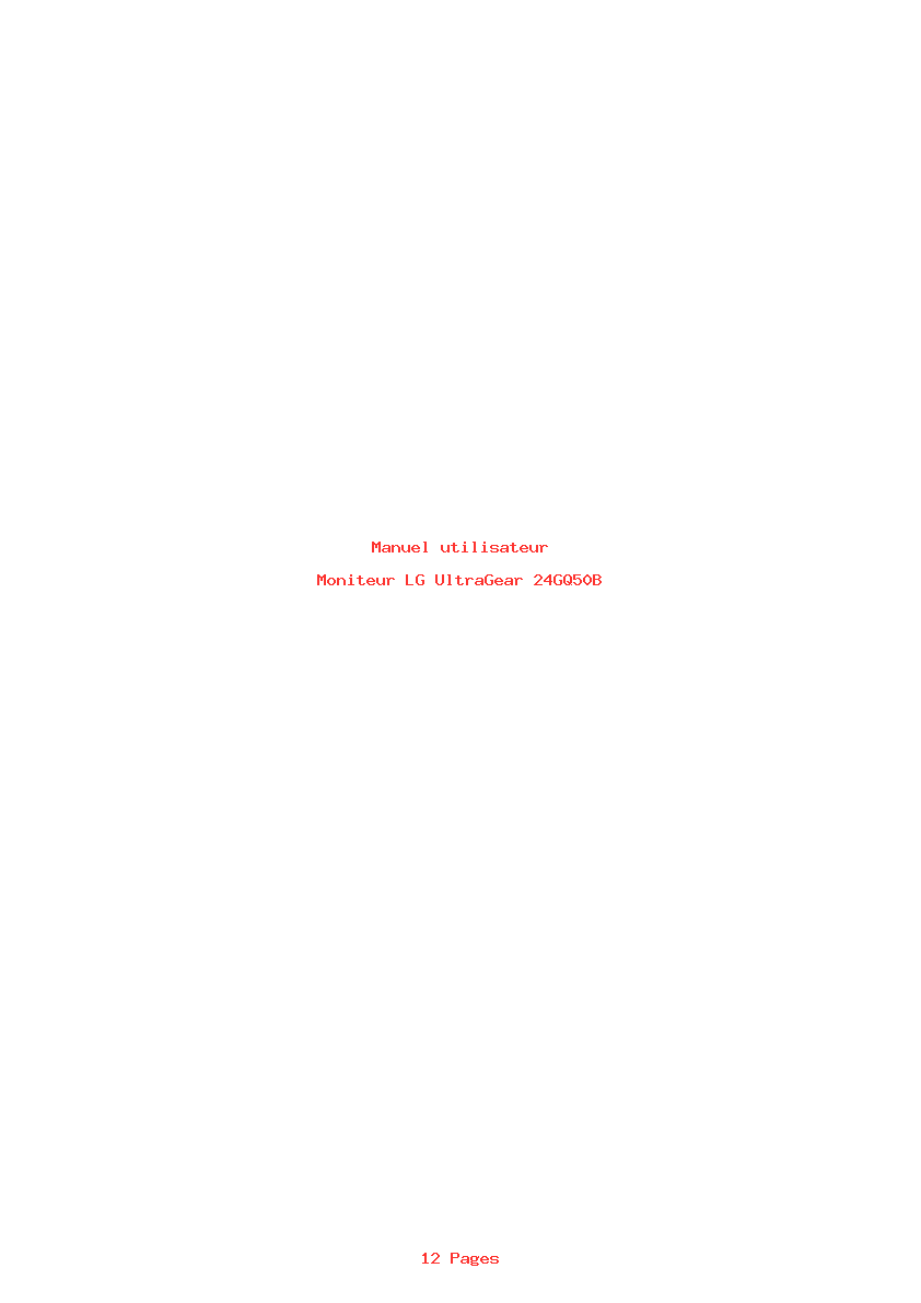 Page 1 de la notice Manuel utilisateur LG UltraGear 24GQ50B