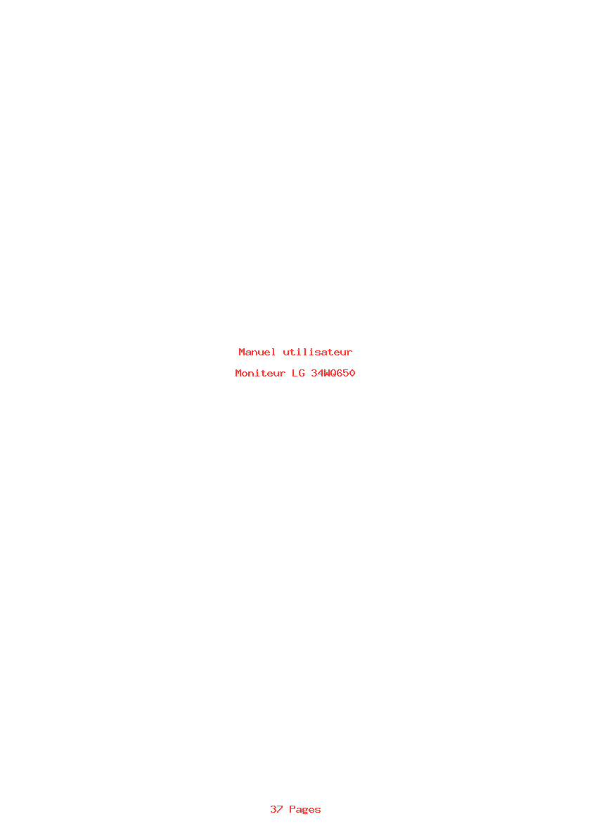 Page 1 de la notice Manuel utilisateur LG 34WQ650