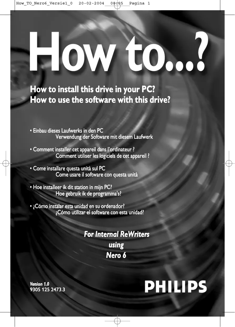 Página 1 del manual Manual de usuario Philips DVDRW885K