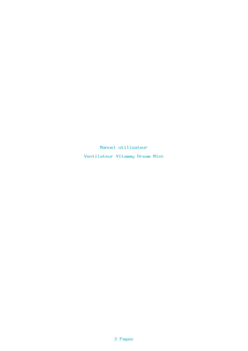 Page 1 de la notice Manuel utilisateur Vitammy Dream Mist