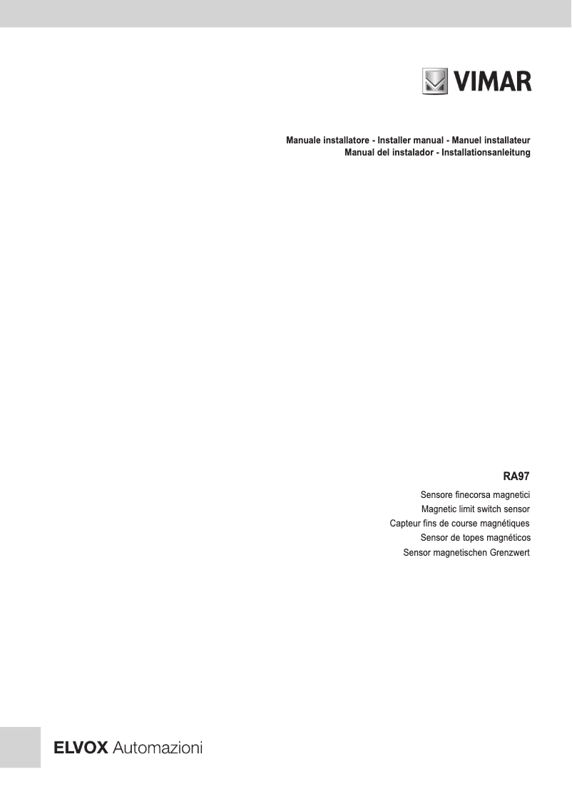 Página 1 del manual Manual de usuario Vimar ELVOX RA97