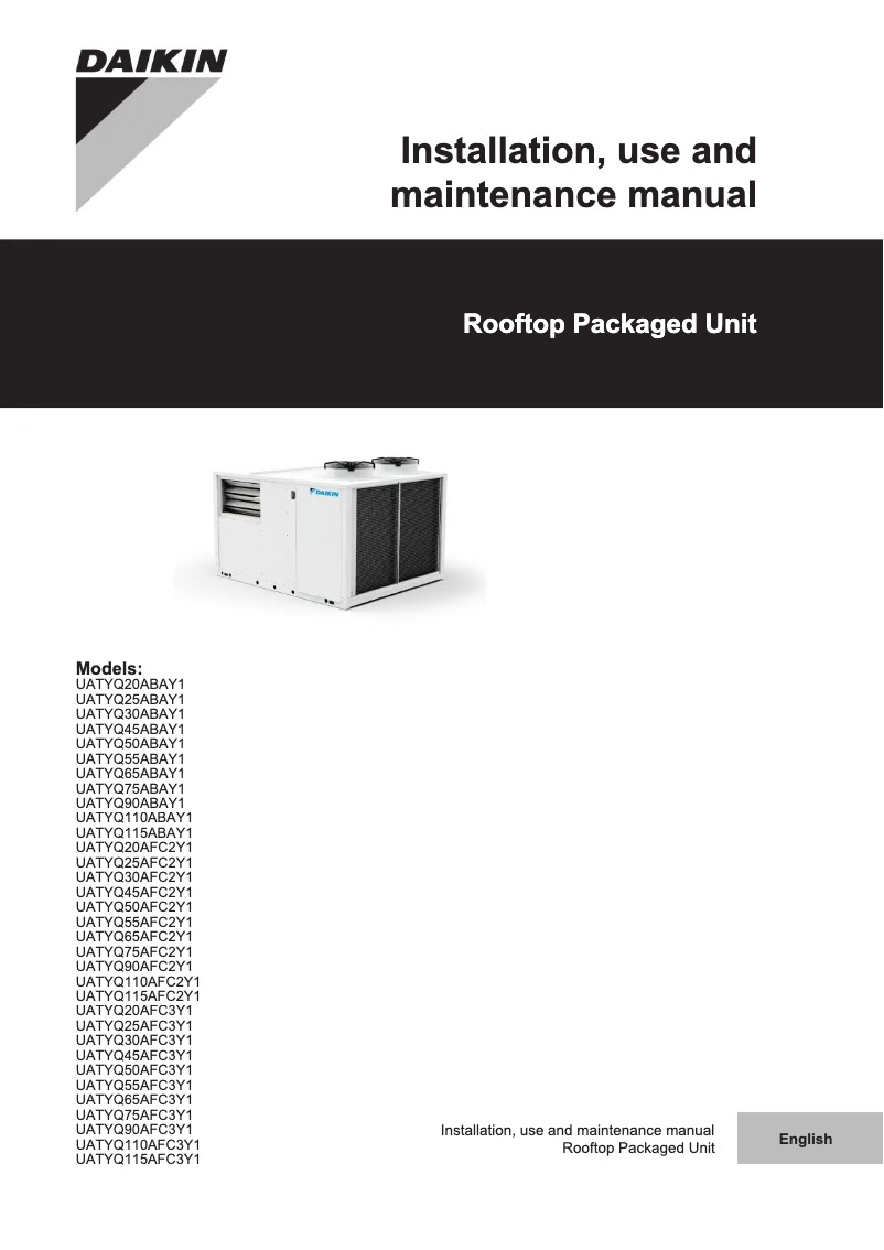 Página 1 del manual Guía de instalación Daikin UATYQ30AFC2Y1