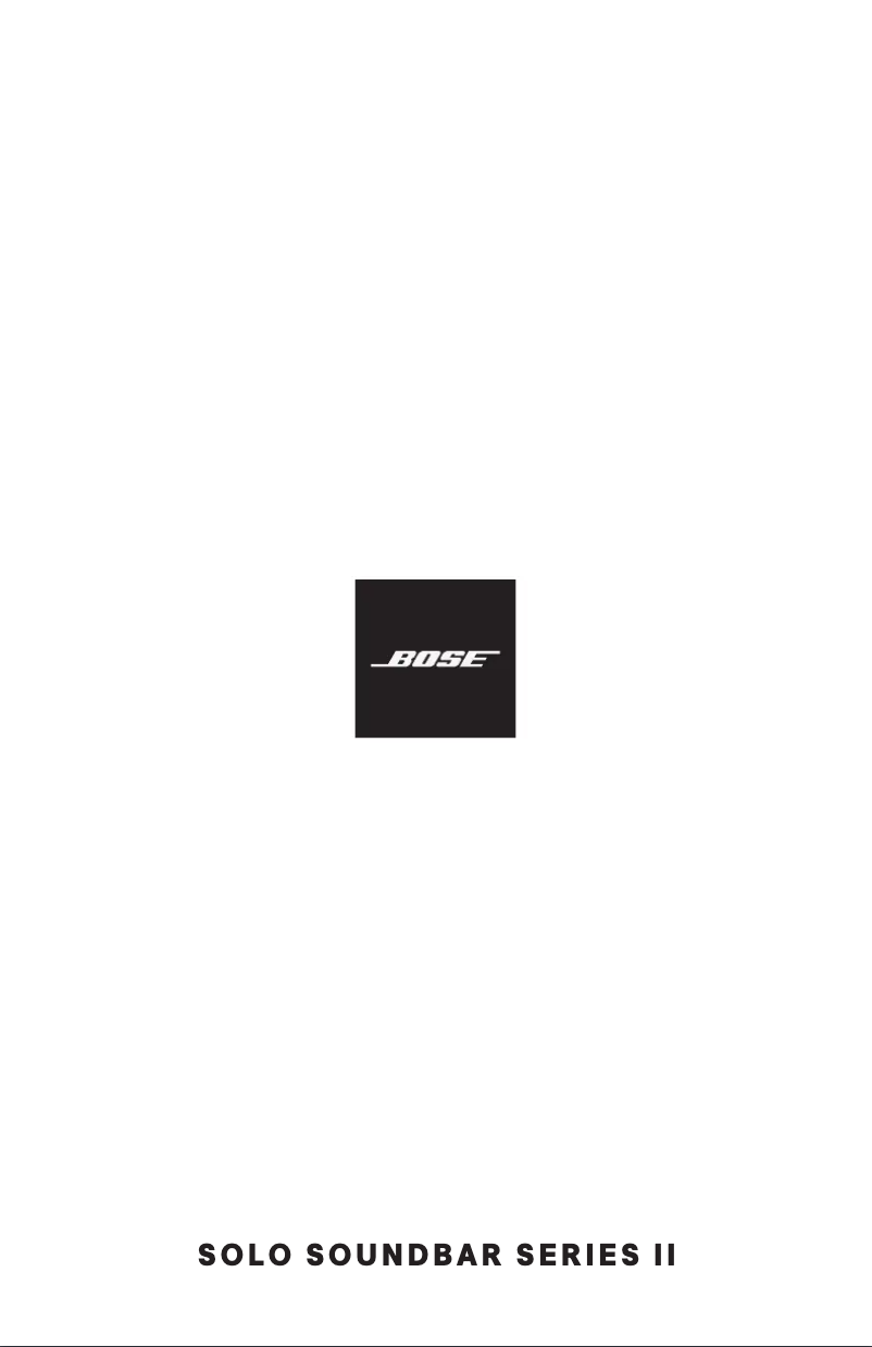 Page 1 de la notice Manuel utilisateur Bose Solo Sounbar Series II