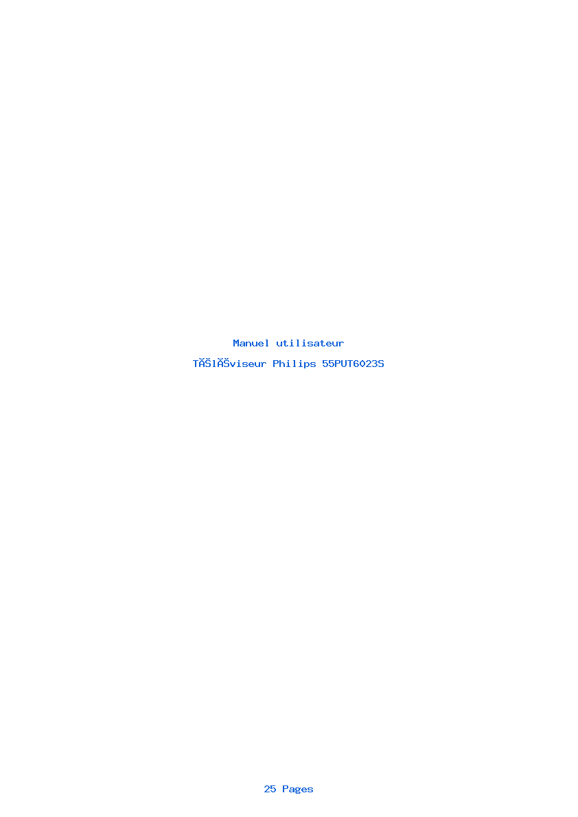 Page 1 de la notice Manuel utilisateur Philips 55PUT6023S
