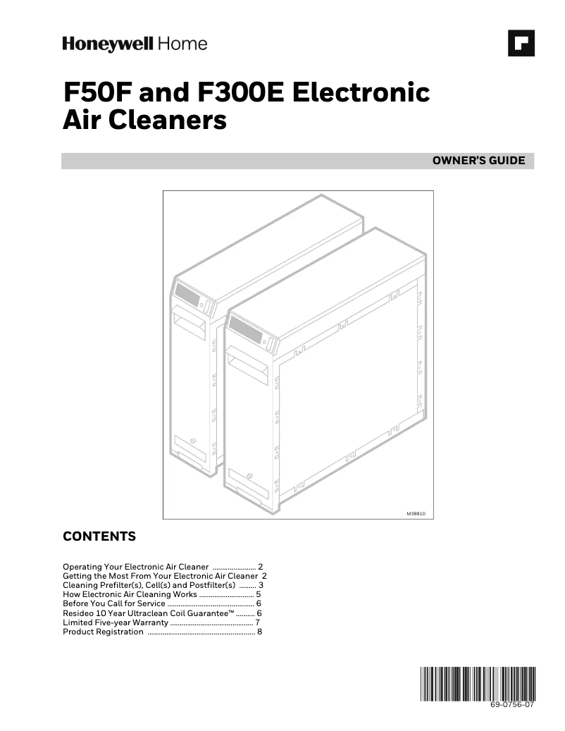 Page 1 de la notice Manuel utilisateur Honeywell F300E1035