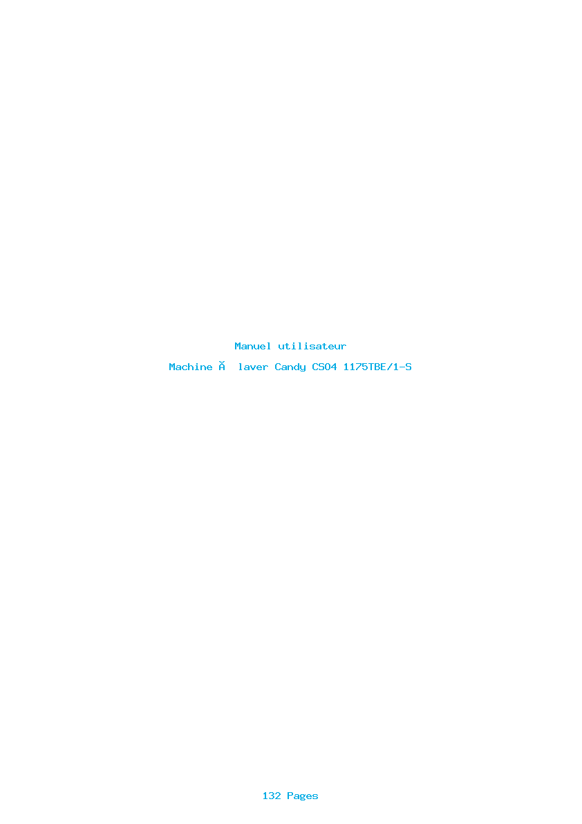 Page 1 de la notice Manuel utilisateur Candy CSO4 1175TBE/1-S