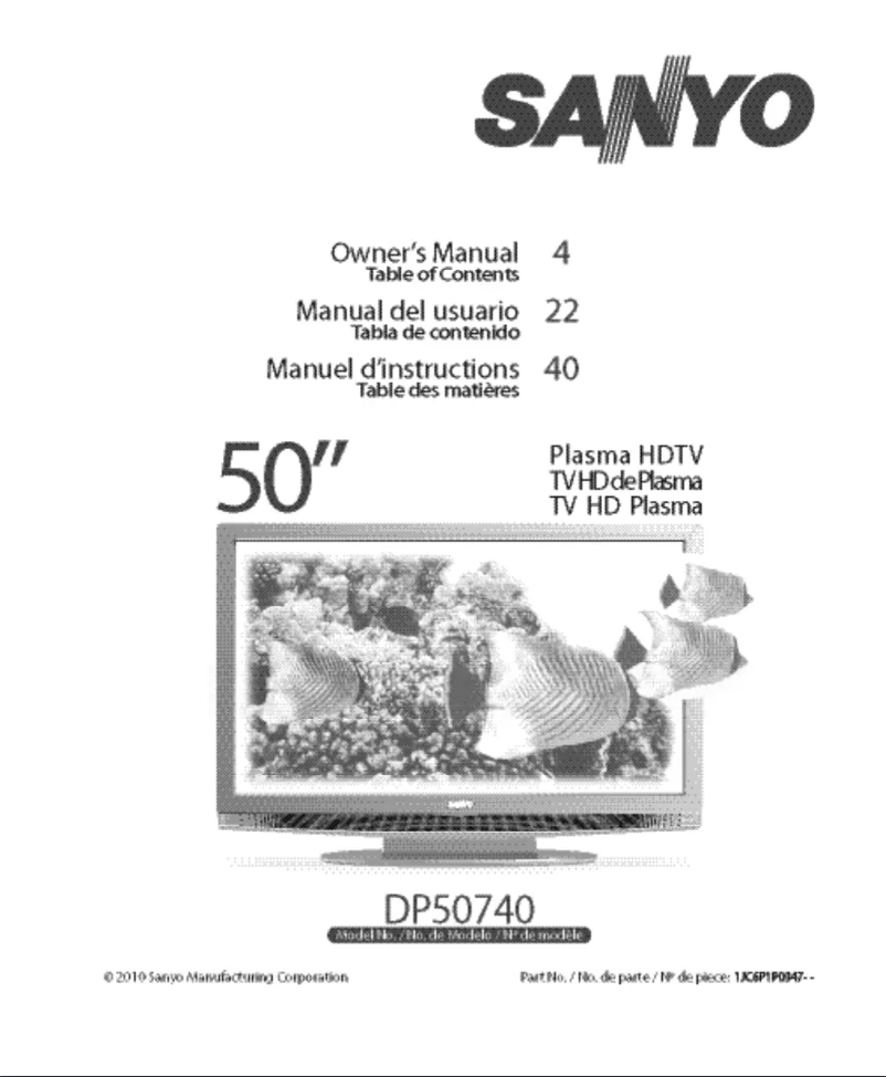 Page 1 of the manual User Manual Sanyo DP50740