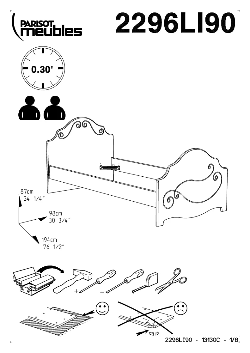 Page 1 de la notice Manuel utilisateur Parisot Alice 2296LI90
