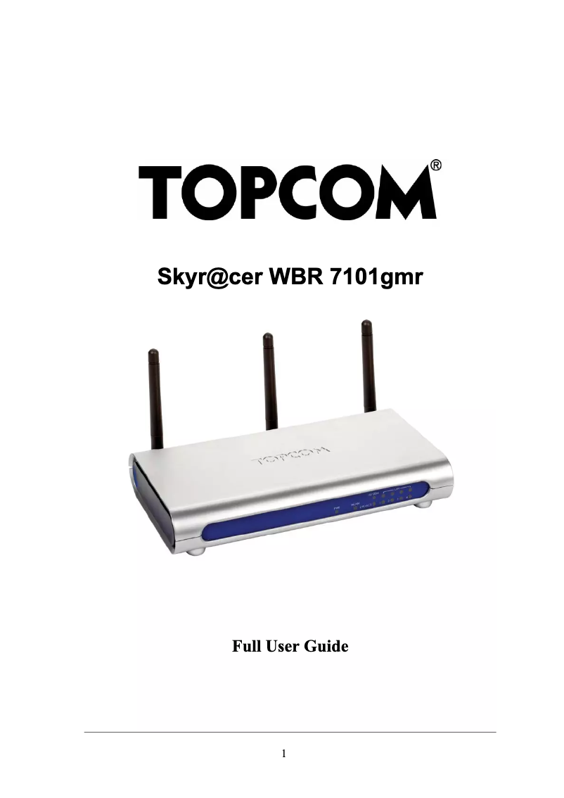 Page 1 de la notice Manuel utilisateur Topcom Skyr@cer WBR 7101GMR