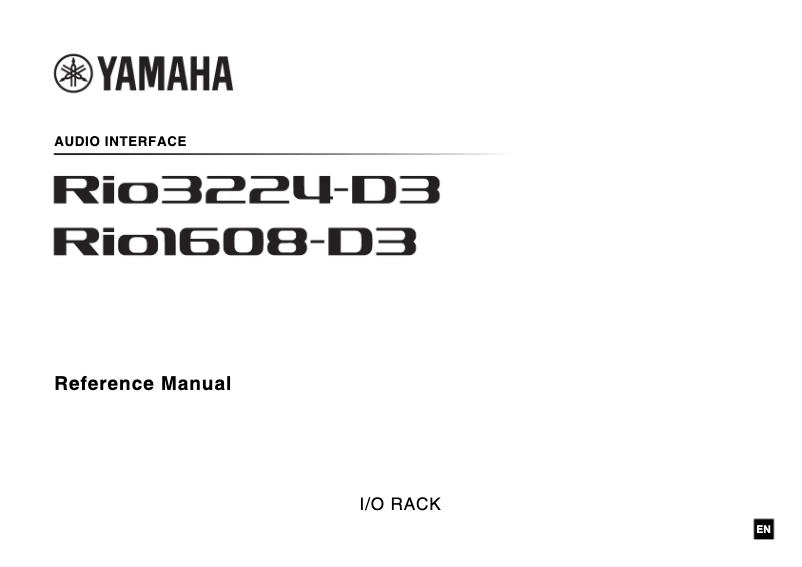 Page 1 de la notice Manuel utilisateur Yamaha RIO1608-D2