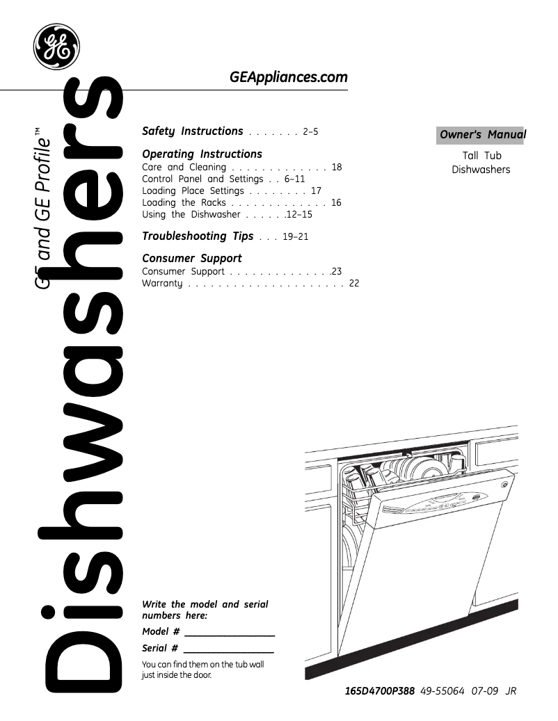 Page 1 of the manual Use and Maintenance Manual GE GLD5600RCC