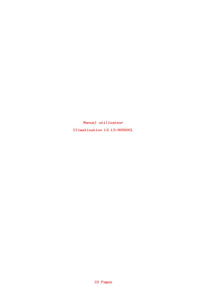 Page 1 de la notice Manuel utilisateur LG LS-H0560CL