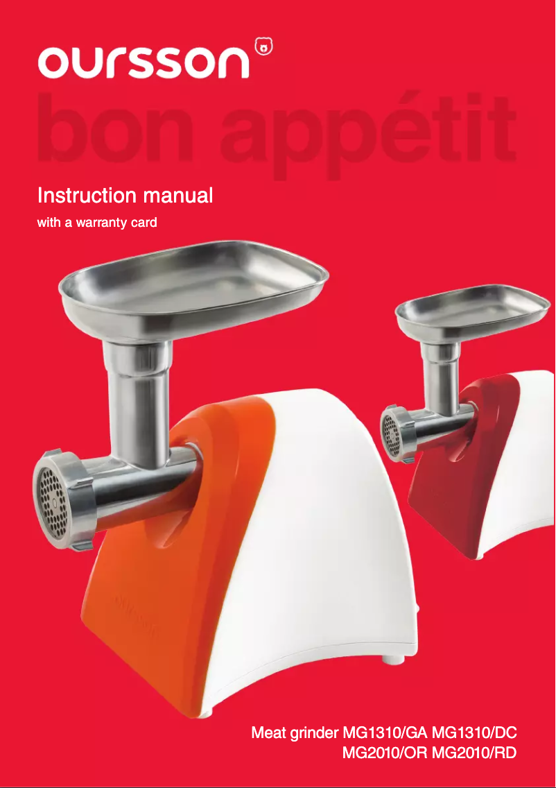 Página 1 del manual Manual de usuario Oursson MG1310