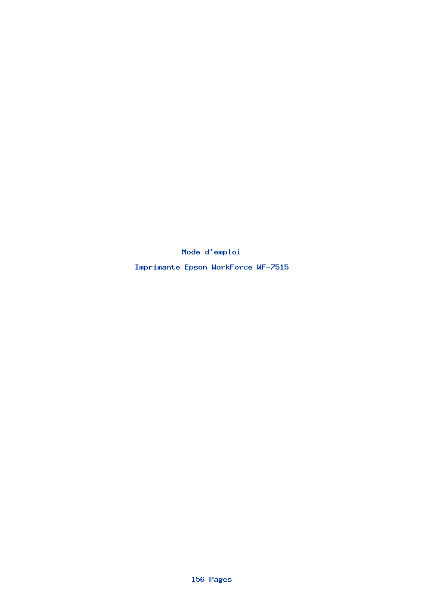 Page 1 de la notice Mode d'emploi Epson WorkForce WF-7515
