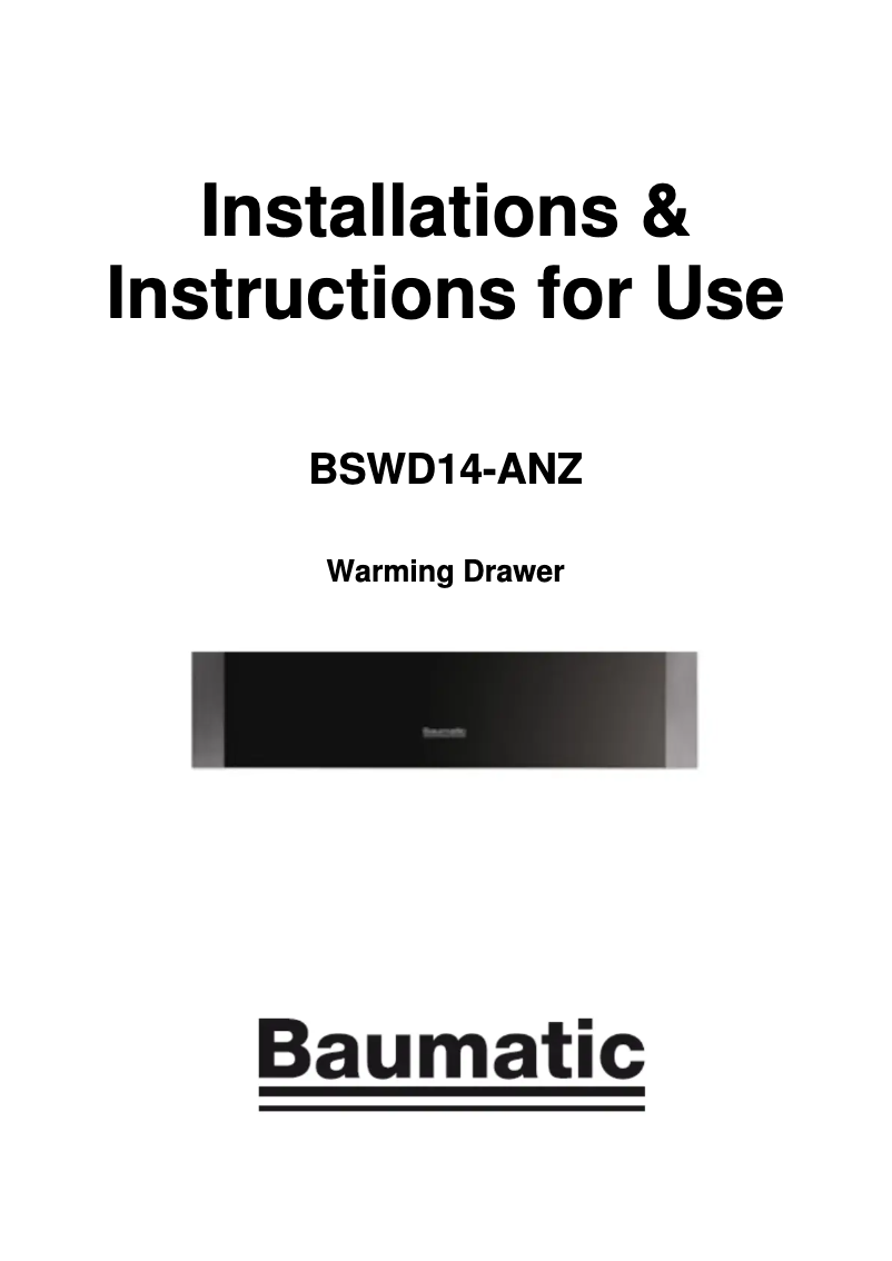 Page 1 de la notice Manuel utilisateur Baumatic BSWD14